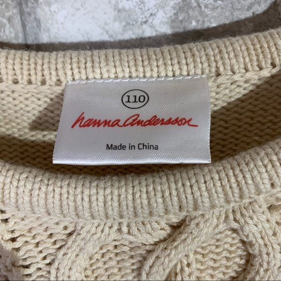 HANNA ANDERSSON CABLE KNIT SWEATER DRESS. MERINO WOOL BLEND. SIZE 5 - Picture 5 of 7